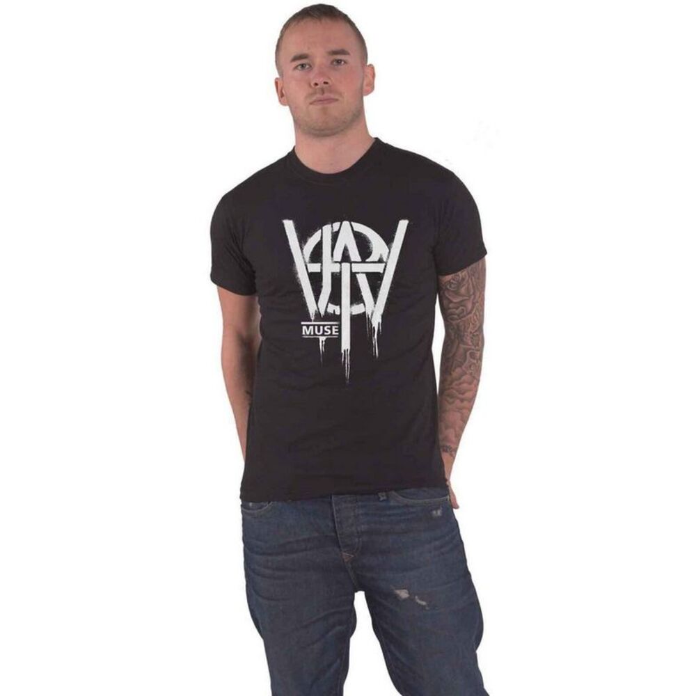 Muse Unisex Adult Will Of The People Stencil Cotton T-Shirt / Black